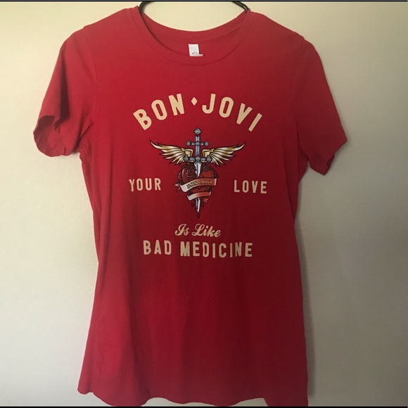 Bella Canvas Tops - Bon Jovi Short Sleeve Concert Tee XL